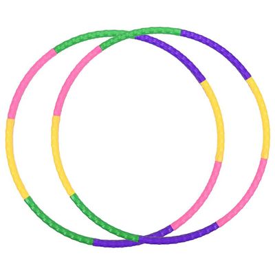 2-Pack Kids Exercise Hoops for Ages 4-10, 67.5cm 8-Section Detachable & Adjustable Fitness Hoops, Lightweight Play Circle for Indoor Outdoor Active Games, Gift for Toddlers Girls Boys