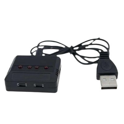 4-in-1 USB Balance Charger for 3. 7V LiPo Batteries Works with X4 X5 H107 Series Drones and Compatible RC Models