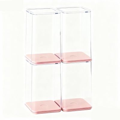 4 Pack Display Boxes Clear Small Display Case for Mini Pop Figures, Stackable Acrylic Dustproof Blind Box for Funko Pop Figures, Collectibles, Mini Toys, Vinyl Figures