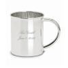 Cunill Personalized Silverplate Baby Cup | Silver Plain Baby Cup | Personalized Keepsake Gift | Packaged in Custom Red Two Piece Gift Box view 1