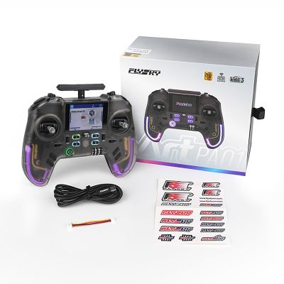Hylukon Flysky Open Source Remote Controller, 2.4GHz RC Radio Transmitter with 2.4 inch IPS Screen, Gyro, Retractable Antenna, Programmable Transmitter for RC Car Boat Aircraft Robot