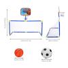 Akozon Item Title Indoor Outdoor Mini Basketball and Soccer System Complete Sports Set with Backboard Goal Balls Pumpkey Words Hoops for Youth Kit Football Setfeatures view 2