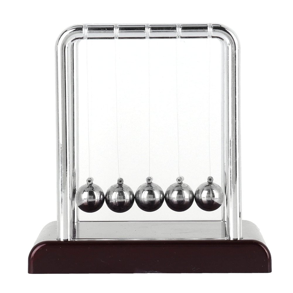 WAHEWUD Pendulum Balls, Swing Balance Ball Plastic Sturdy Steel Fun Science Physics Tool Newtons Cradle Balance, Stress Relief Ornaments for Home Study Desk Decoration