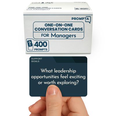 400 One-on-One Meeting Conversation Cards for Managers  2.5" x 1.75" Question Cards to Support Staff, Enhance Employee Growth Conversations, and Strengthen Your Team
