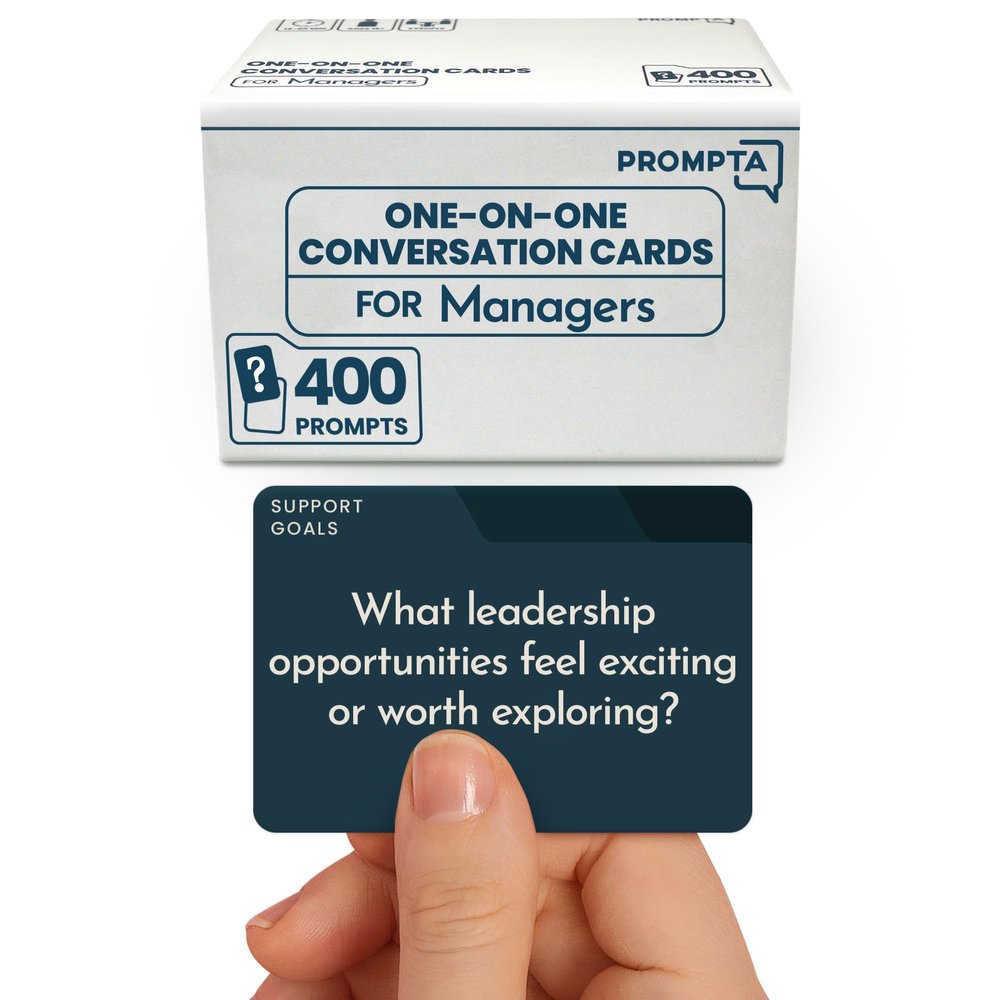 400 One-on-One Meeting Conversation Cards for Managers  2.5" x 1.75" Question Cards to Support Staff, Enhance Employee Growth Conversations, and Strengthen Your Team