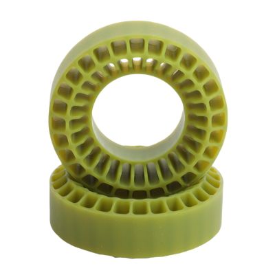 SPYMINNPOO 2pcs RC Tire Inserts, Dual Layer Hollow Silicone Inserts with Enhanced Grip & Shock Absorption for 1.0in Tires (Green)