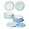 Pandaloo Porcelain Kids Bowls with Removable Silicone Sleeve & Lid  Strong Suction Base, Microwave & Dishwasher Safe, Toddler-Proof, Non-Slip Ceramic Feeding Bowls for Babies & Toddlers (Set of 2) view 1