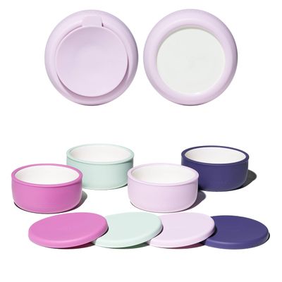 Pandaloo Porcelain Kids Bowls with Removable Silicone Sleeve & Lid Strong Suction Base, Microwave & Dishwasher Safe, Toddler-Proof, Non-Slip Ceramic Feeding Bowls for Babies & Toddlers (Set of 4)