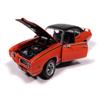 1969 GTO Judge Carousel Red with Black Stripes and Black Vinyl Top Mecum Auctions American Muscle Series 1/18 Diecast Model Car by Auto World AMM1351 view 1