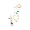 8 Other Reasons Wicked Earring Set  5-Piece Black & Gold Double-Drop Earrings, Witch Hat Motif, Jeweled Hoops & Ear Crawler, 14K Gold Plated Brass Jewelry view 3