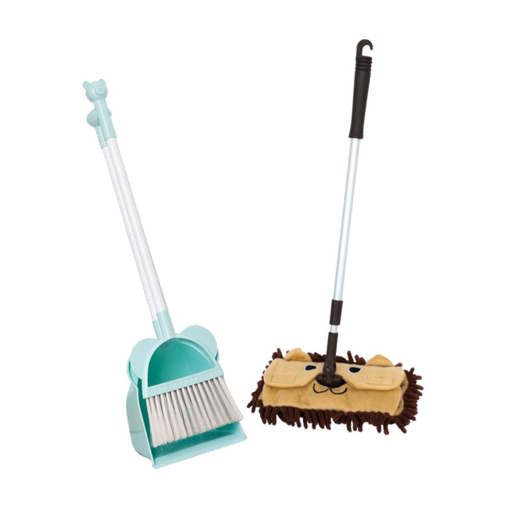 KiBcsLic Children's Broom with Cleaning Kit, Brown mop