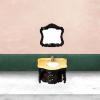 2X 1/12 Scale Dollhouse Bathroom Sink Cabinet Set with Mirror Miniature Furniture Black view 4