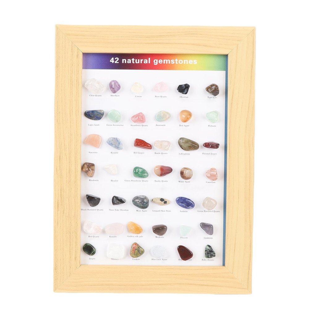 42 Mineral Sets, Rock Collection Sets, Children's Mineral and Crystal Sample Boxes, Suitable for Children and Collectors Gift Sets