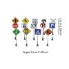 blloocod 14 Pieces Mini Traffic Sign Models Road Signs Toy Set for Children Scene Layout 1:87 Scale Handmade view 2