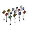 blloocod 14 Pieces Mini Traffic Sign Models Road Signs Toy Set for Children Scene Layout 1:87 Scale Handmade view 3