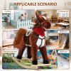 Rocking Horse with Sound & Motion, Gift for Birthday/Christmas/New Year, Interactive Ride On Horse for Indoor Playroom, Built-in Music (Dark Brown, Middle) view 3