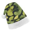 QWNMD Ginkgo BilobaSanta Hat Soft Christmas Party Hat with Printed Design Santa Hat, Suitable for All Ages view 1