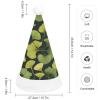 QWNMD Ginkgo BilobaSanta Hat Soft Christmas Party Hat with Printed Design Santa Hat, Suitable for All Ages view 2