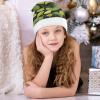 QWNMD Ginkgo BilobaSanta Hat Soft Christmas Party Hat with Printed Design Santa Hat, Suitable for All Ages view 4