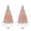 QWNMD Rose GoldSanta Hat Soft Christmas Party Hat with Printed Design Santa Hat, Suitable for All Ages view 3