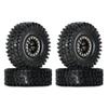 1.0 Beadlock Brass Wheel Rims Tires Set 64 * 24mm 1 18 1 24 Scale Compatible with Automotive Motorcycle Parts SCX24 FMS view 1