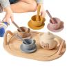 Kids Tea Party Set, Pretend Play Toy for Toddler Ages 3-6, Educational Tea Time Playset Silicone Teapot Cups Scoop, Developmental Toys for Kids Birthday Gift view 1