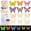 24 Pack Butterfly Party Favors - Non-Toxic Wooden DIY Butterflies Paint Craft - with Magnet Luminous Pen Diamond Sticker - Butterfly Birthday Party Supplies Goodie Bag Gift Prize for Kids Girl Toddler view 1