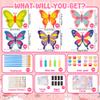 24 Pack Butterfly Party Favors - Non-Toxic Wooden DIY Butterflies Paint Craft - with Magnet Luminous Pen Diamond Sticker - Butterfly Birthday Party Supplies Goodie Bag Gift Prize for Kids Girl Toddler view 4