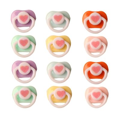 Acxico 12pcs Mini Heart-Shaped Desktop Decorations, ABS Plastic, Cute Ornaments for Home Office Tabletop Display