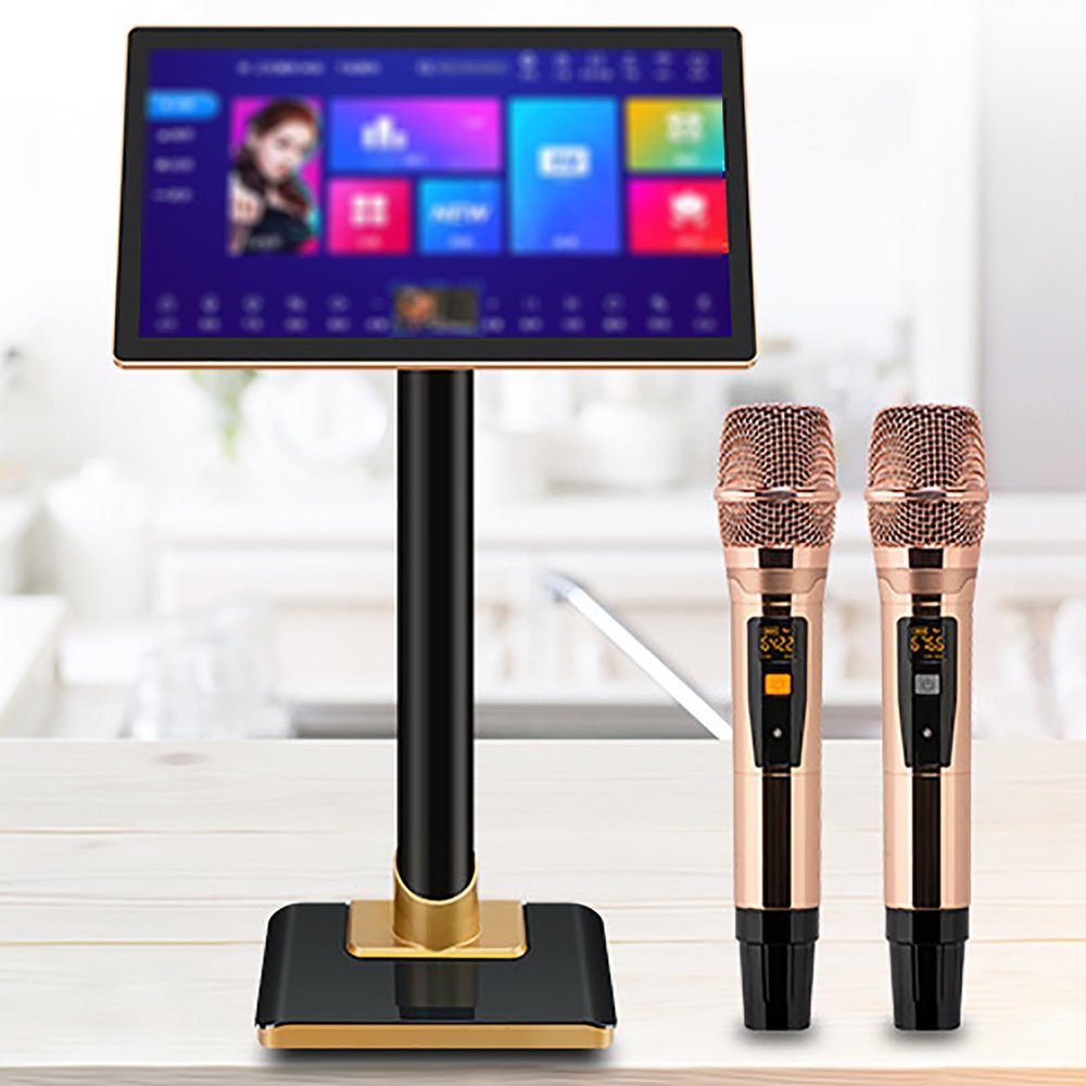 GCLCPAEN Microphone Karaoke Machine,19 Inch Touch Screen,500g-6t,App/Voice Song Request,Diversified Mode,1.1 Million Song Library,YouTube Online Play,Home Entertainment 3T