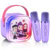 Mini Karaoke Machine for Kids Ages 3-12: Portable Bluetooth Speaker with 2 Wireless Microphone, LED Light Show for Kids 3 4 5 6 7 8 9 10 Year Old Girls Toys Birthday Gifts Toddler view 1