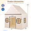 HONEY JOY Kids Tent, Large Toddler Playhouse w/Star Lights, Padded Mat, Side Pockets, Windows, Indoor Outdoor Washable, 47 x 40 x 56.5, Tent for Kids Aged 3+, Christmas Birthday (Beige+Grey) view 3