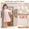 HONEY JOY Kids Tent, Large Toddler Playhouse w/Star Lights, Padded Mat, Side Pockets, Windows, Indoor Outdoor Washable, 47 x 40 x 56.5, Tent for Kids Aged 3+, Christmas Birthday (Beige+Grey) view 4