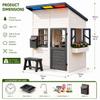 EROMMY Outdoor Wooden Playhouse for Kids, Backyard Playhouse with Colorful Acrylic Roof, Windows, Flower Box, Bench & Kitchen Playset, Solid Fir Wood Play House for Toddlers Ages 3+, 48 x 52 x 64 in view 2