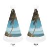 QWNMD Beach Coconut TreeSanta Hat Soft Christmas Party Hat with Printed Design Santa Hat, Suitable for All Ages view 3