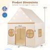 HONEY JOY Kids Tent, Large Toddler Playhouse w/Star Lights, Padded Mat, Side Pockets, Windows, Indoor Outdoor Washable, 47 x 40 x 56.5, Tent for Kids Aged 3+, Christmas Birthday (Beige) view 3