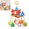 WARRIOO Multifunction Baby Crib Toy Animal Theme Textured Crinkle Paper Teether Sensory Exploration for Visual Cognitive Adjustable Hanging Toy view 2