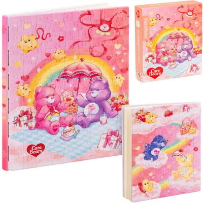 PieceRelax Care Bears A6 Puzzle Journal 233 Plastic Pieces for Adults - Lovely Day - Unique Gift & Home Dcor with Plastic Jigsaw Puzzle Artwork for Notebook [YB1049]