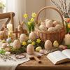 Bucherry 12 Pcs Easter Wooden Eggs Christian Eggs for Basket Stuffers Gifts Decor Religious Easter Decorations for Home Table Tiered Tray (Bible Verses) view 3
