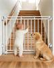 Extra Tall Baby Gate for Stairs Doorways & Kitchen, 26.4"-43" W x 39" H, No Bottom Bar Dog Gate, One-Handed Auto-Close, Hardware Mount Safety Gate for Dogs & Toddlers, White view 1