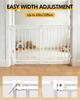 Extra Tall Baby Gate for Stairs Doorways & Kitchen, 26.4"-43" W x 39" H, No Bottom Bar Dog Gate, One-Handed Auto-Close, Hardware Mount Safety Gate for Dogs & Toddlers, White view 2