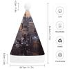 QWNMD New York CitySanta Hat Soft Christmas Party Hat with Printed Design Santa Hat, Suitable for All Ages view 2