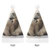 QWNMD Polar Bear LoveSanta Hat Soft Christmas Party Hat with Printed Design Santa Hat, Suitable for All Ages view 3