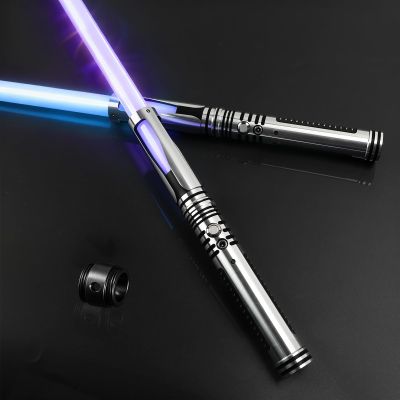 HOMZZZZ Dueling Lightsaber, 2 Pack RGB 15-Color LED Light Sabers with FX Sound & Motion Sensor, USB Rechargeable Lightsabers for Adults Kids Cosplay (33.5inch)