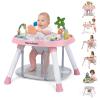 Time Followers 6-in-1 Baby Activity Center | 4 Stage Montessori-Inspired Toys | Grow Stationary Standing Toddler Table | Jumpers & Bouncers | Must Have for Boy & Girl 6, 12, 24+ Month Old (Pink) view 1