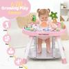 Time Followers 6-in-1 Baby Activity Center | 4 Stage Montessori-Inspired Toys | Grow Stationary Standing Toddler Table | Jumpers & Bouncers | Must Have for Boy & Girl 6, 12, 24+ Month Old (Pink) view 2