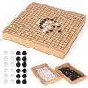 12-Inch Traditional Wooden Go Game Set with Pull-Out Storage Drawers  Classic Weiqi Board Game with Black and White Stones  Premium Wood Go Board for Beginners, Adults, and Professional Players view 1