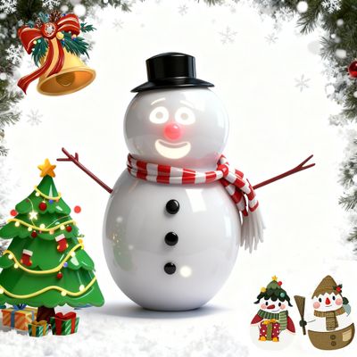 Creative Animated Winking Snowman, Cartoon Decoration, Talking Animated Snowman with Built-in Projector and Speaker, Plug and Play