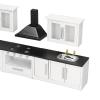 1:12 Cabinet, Modern Set, 7pcs Simulation Scene Furni with W Doors and Drawers, Birch Wood Conrary view 4