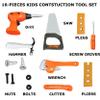 BestPriceCenter 16 Piece Pretend Play Kids Tool Kit | Deluxe Handyman Construction Workshop Set | Educational Toy Drill Hammer Wrench Pliers Saw Bolts view 3